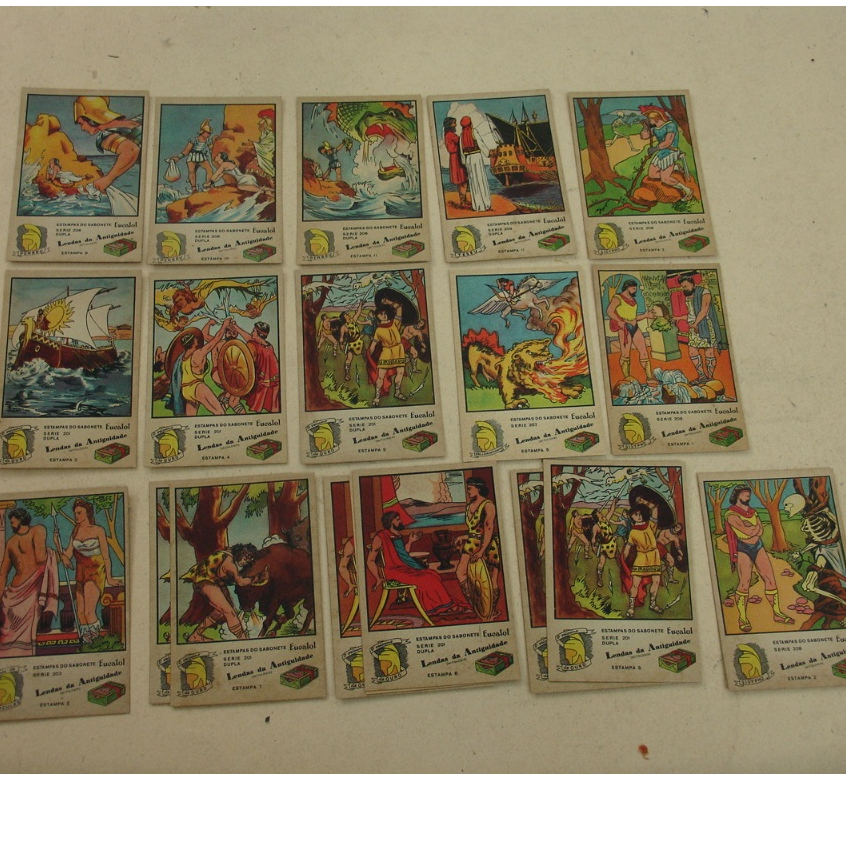 CARDS ESTAMPAS DO SABONETE EUCALOL LENDAS DA ANTIGUIDADEN 18 CARDS VINTAGE RARISSIMAS
