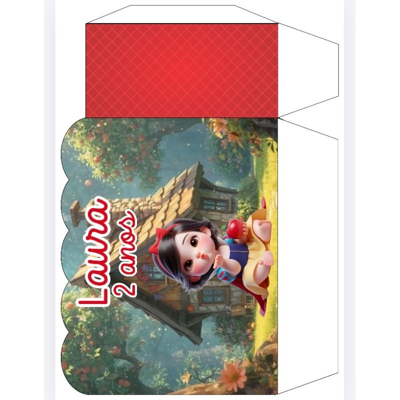 kit sacolas personalizadas branca de neve