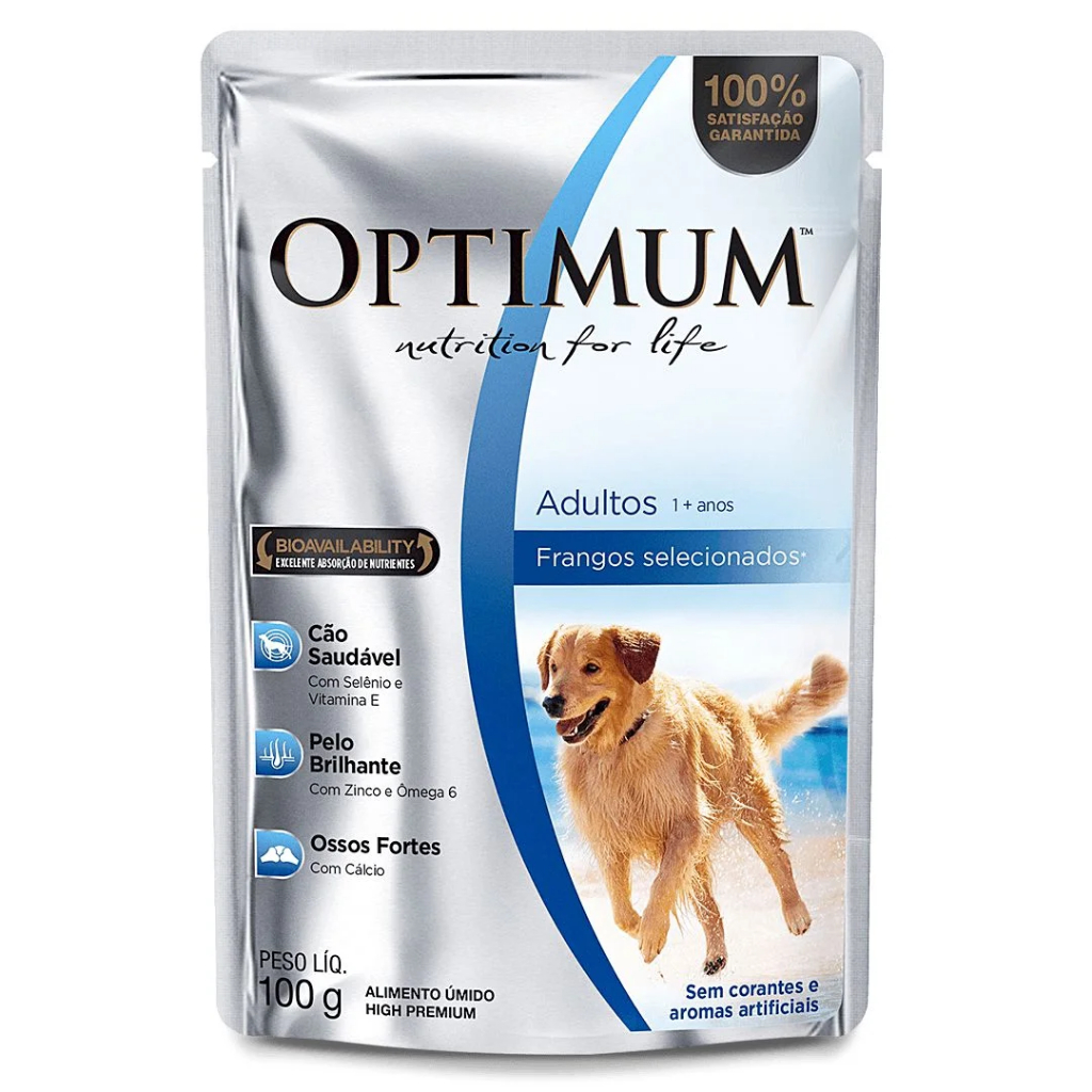 Ração úmida Optimum sachê para cães