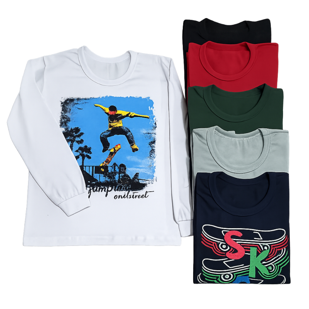 3 Camisas Meninos Tamanho 14 Estampada Manga Longa Sortida - Moda Inverno Masculina Quente Conforto