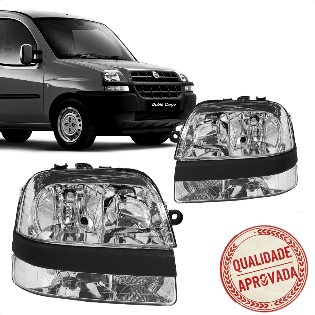 Farol Doblo 2002 2003 2004 2005 2006 2007 e 2008 Cromado C/Auxiliar