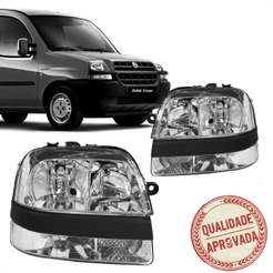 Farol Doblo 2002 2003 2004 2005 2006 2007 e 2008 Cromado C/Auxiliar