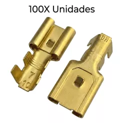 100X Terminal de Encaixe Fêmea 6,3mm (Pacote c/ 100 unidades) U04