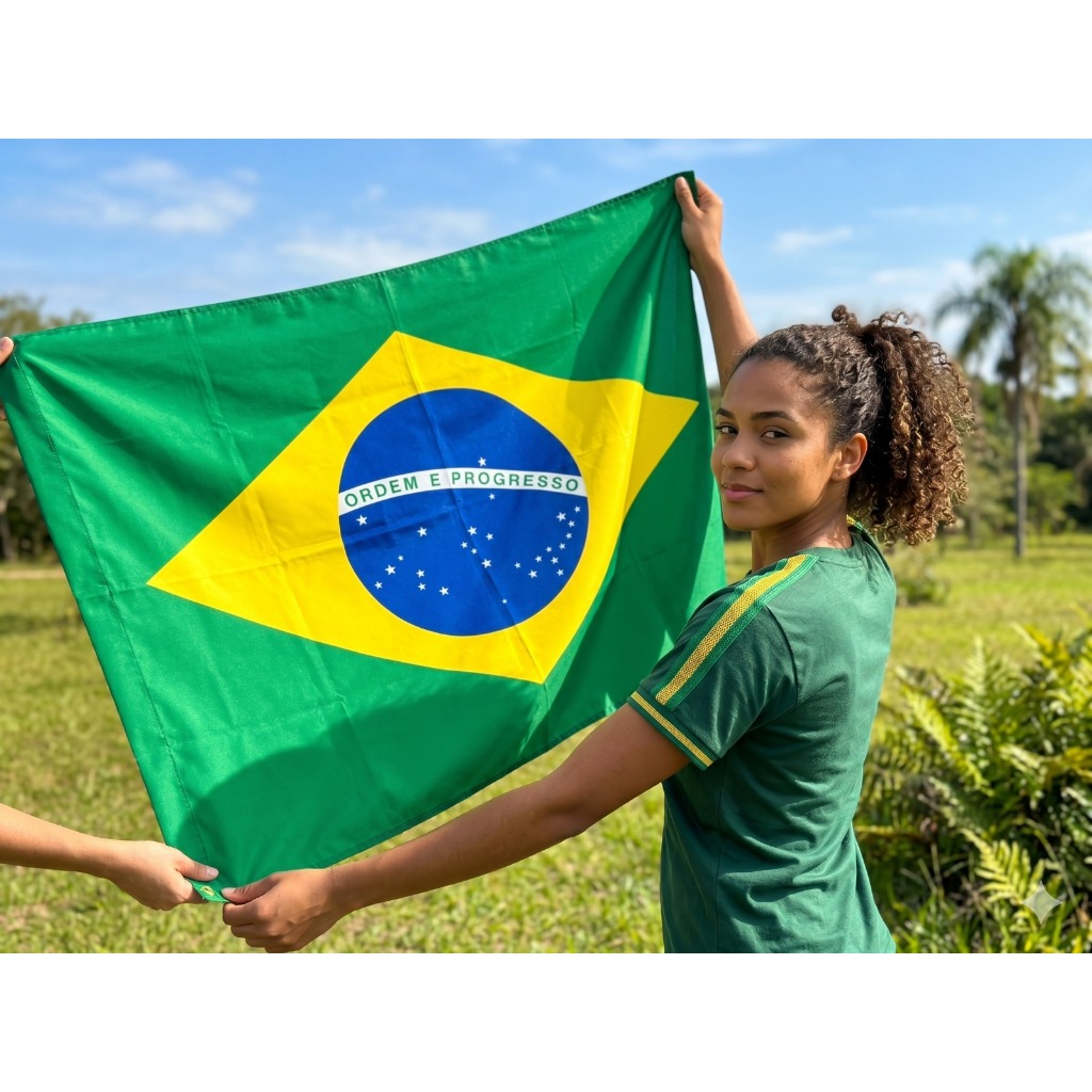 Kit 2 Bandeiras Do Brasil Grande Mastro Parede 1,5mt X 90cm Copa Do Mundo