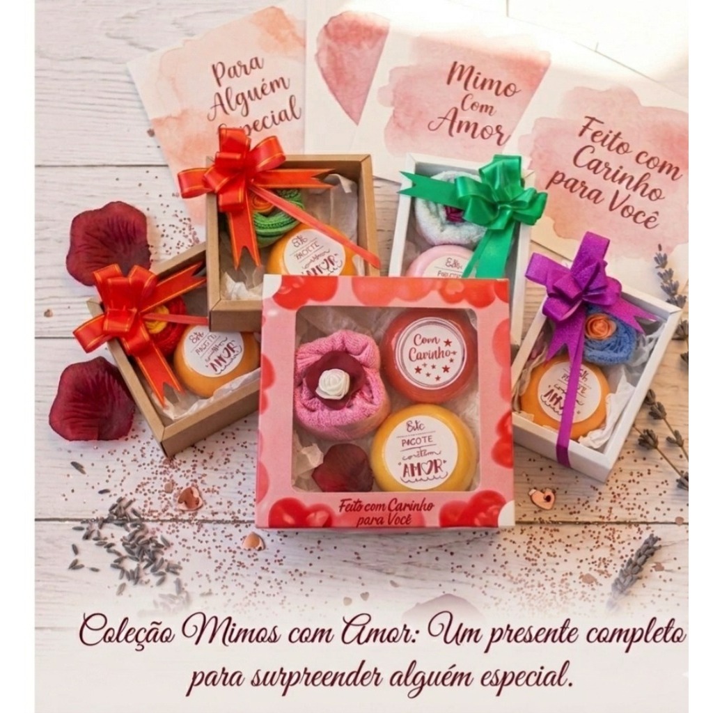 Kit Presente Dia das Mães Natura Sabonete 90g + Toalha Mimo Lembrancinha Mães Lembrança Carinhosa Perfumado Presente