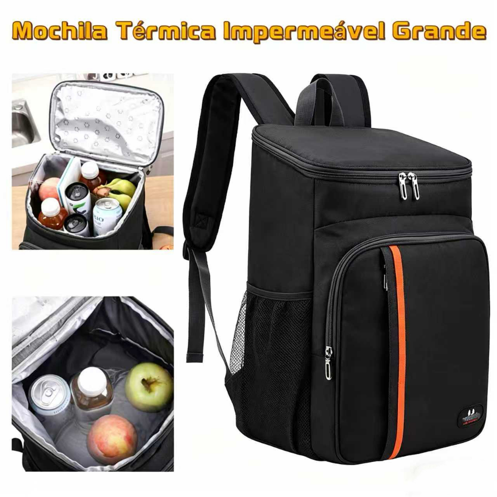 Mochila Cooler Térmica Impermeável Grande Capacidade para Manter Bebidas e Alimentos Quentes/Frios