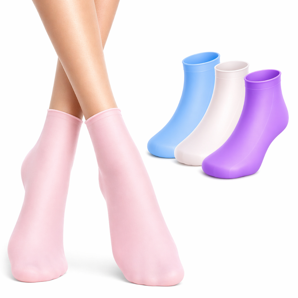 Meias de Silicone Hidratante Anti Rachaduras para Pés