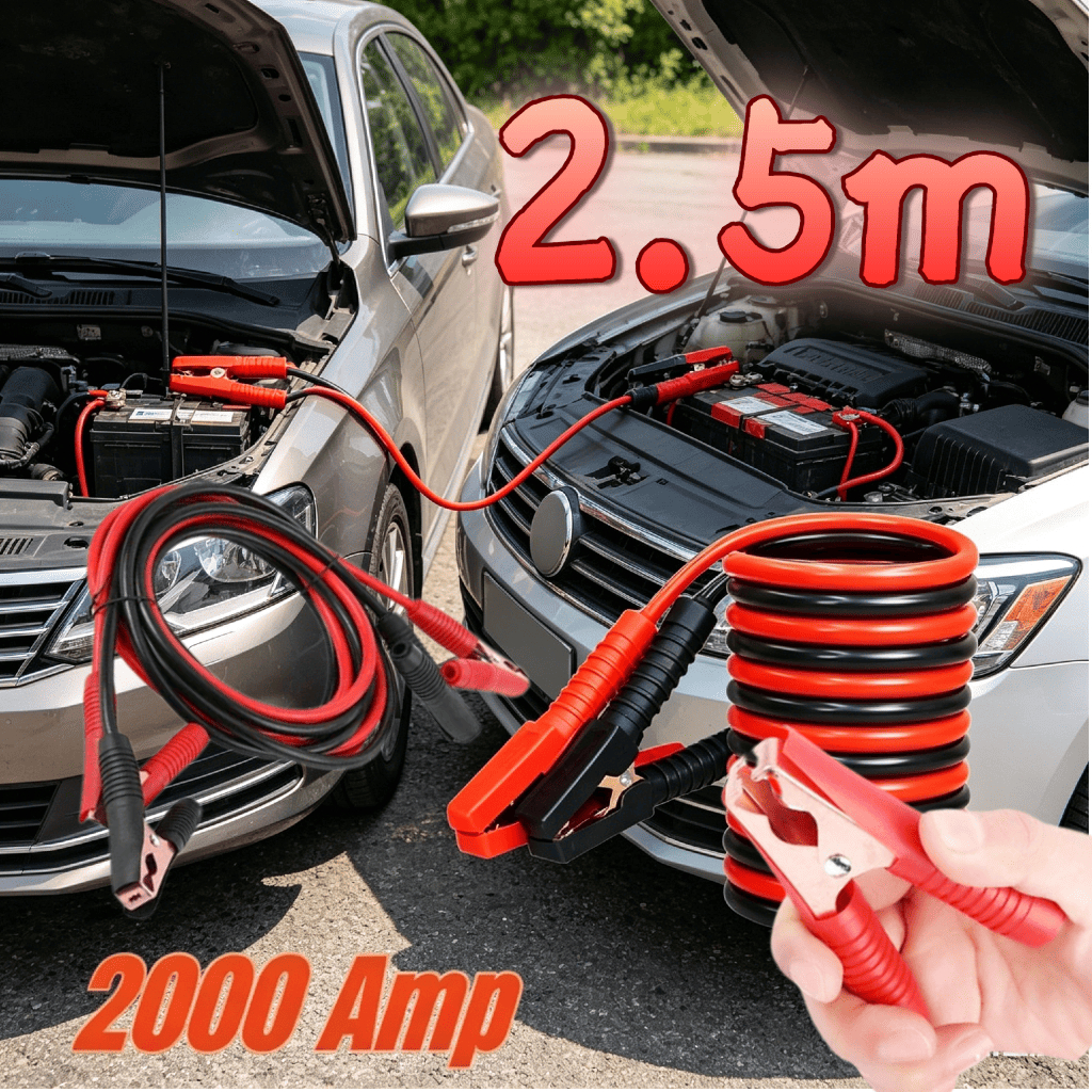 Cabo Auxiliar Bateria 2000Amp 3 Metros - Cabo Chupeta Reforçado Cabo de Chupeta Para Bateria para Carros