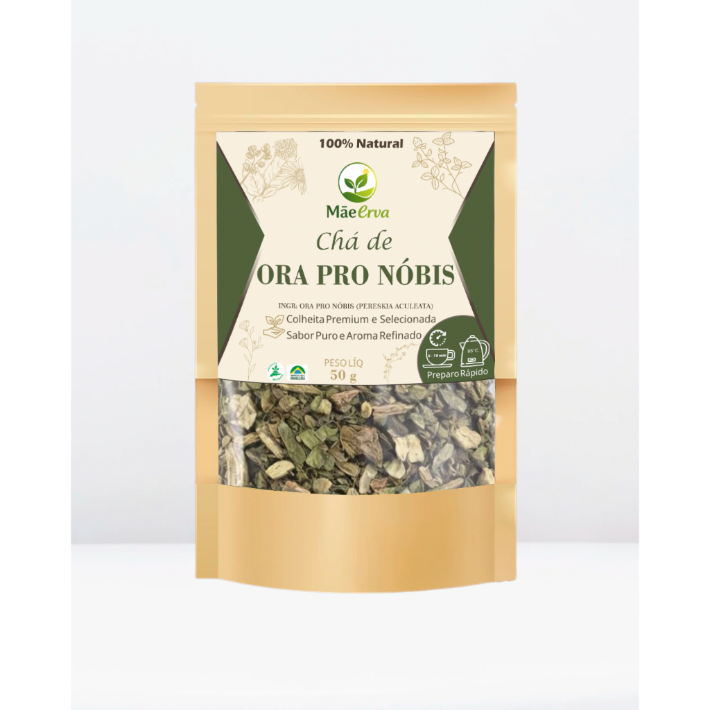 Chá de Ora-pro-nóbis 50g Premium Kit 1 ou 2x- Folhas Secas 100% Natural