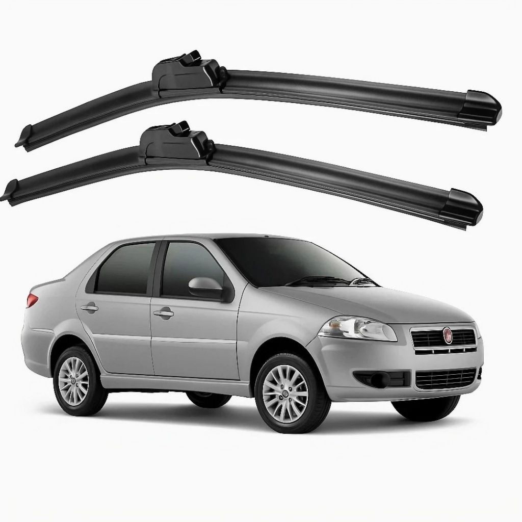 Par Palhetas Limpador Parabrisa Fiat Siena 2001 a 2018 Gancho 20/18 Alta Durabilidade Frete Grátis