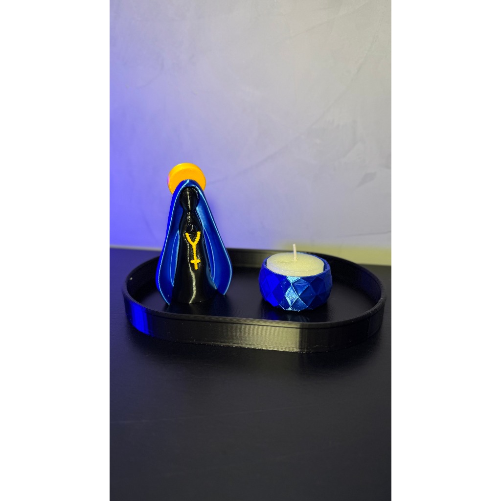 Escultura Decorativa Nossa Senhora Aparecida 8cm Kit Mini Altar da Mãe