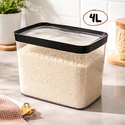 Pote Hermético para Alimentos e Mantimentos 4000ml Tampa Preta