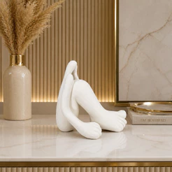 Escultura Abaporu Tarsila Do Amaral ( PEZÃO ) em Gesso Cru 22 cm