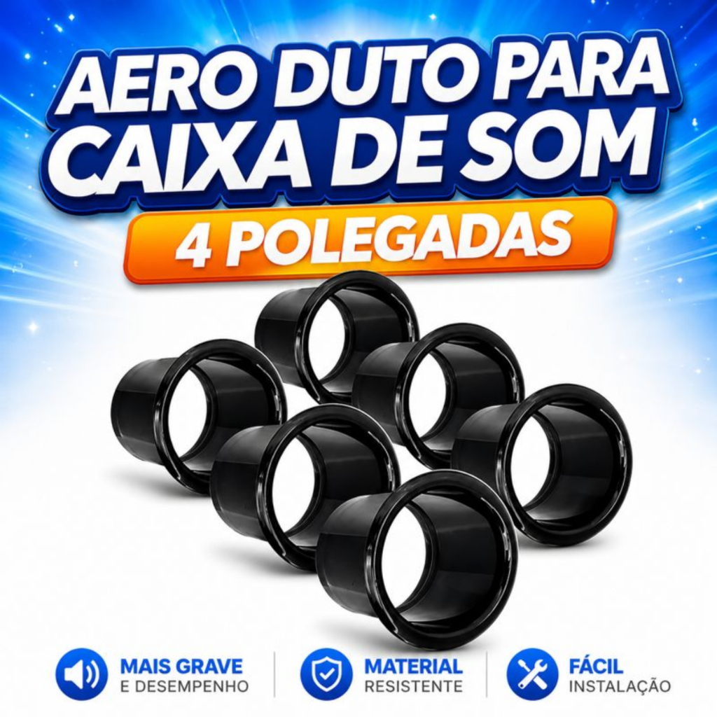 Aero Duto Para Caixa De Som 4 Polegadas Preto