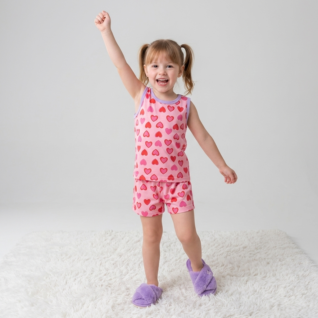 Conjunto Pijama Regata Infantil Short Menino Menina Roupa de Dormir Verão Estampado Malha PV 1 a 12 Anos
