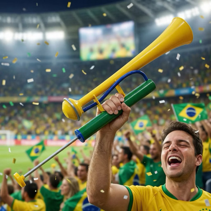 Vuvuzela de Ar Verde e Amarela Copa do Mundo Torcida Futebol