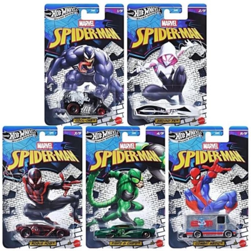 Hot Wheels Lancamento Silver Series Homem Aranha Lotes Tematicos Variados Neon Speeders