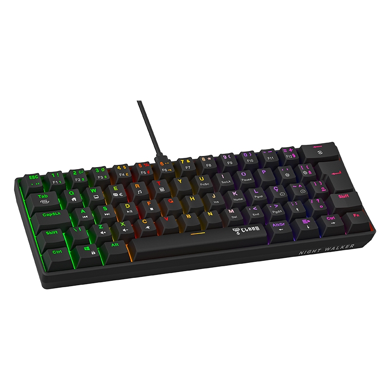 Teclado Mecânico 60% Night Walker V-II Switch Brown | Software Próprio | Hot Swap