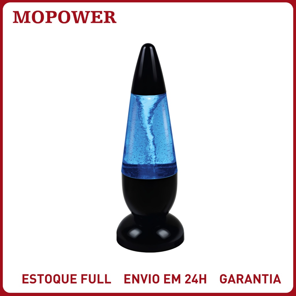 Luminária Abajur Lava Lamp Tornado Água LED RGB 7 Cores USB Pilha Quarto Gamer Presente