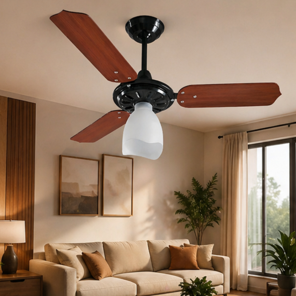VENTILADOR DE TETO LUMI M3 3 PÁS 127V PRETO VENTO POTENTE PREMIUM LOREN SID