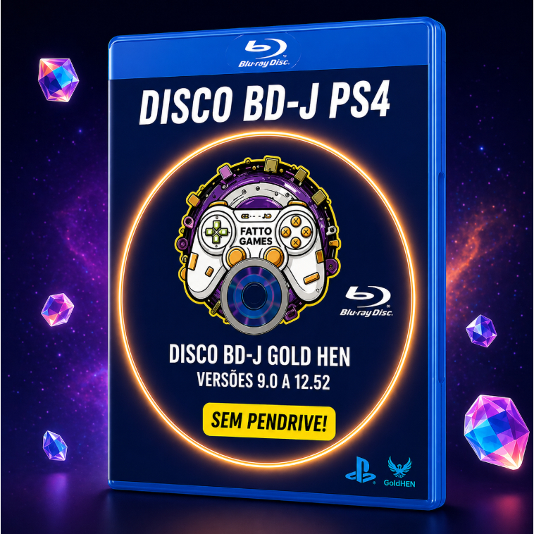 PS 4 - Disco para Desbloqueio GOLD HEN - Bd-j. Firmware 9.00 À 12.52