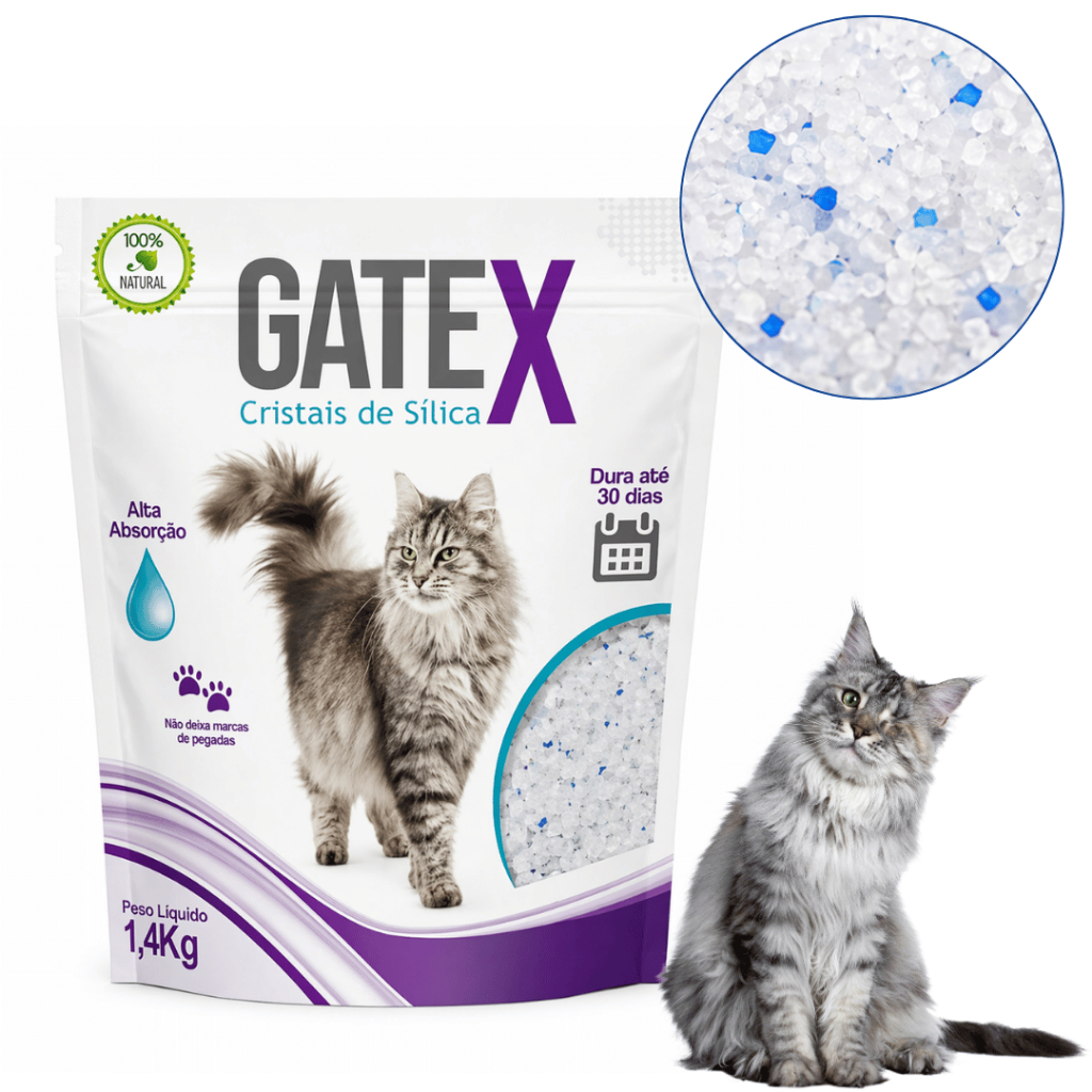 Areia Sílica Gatex 1,4kg Cristais Azul Anti Odor