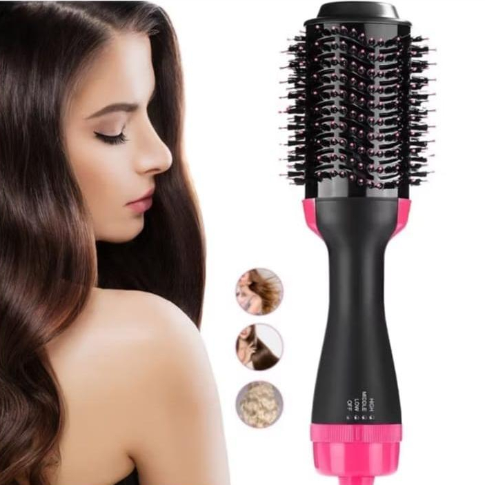 Escova Secadora Alisador Anti-Frizz Cabelo Rápido 3 em 1