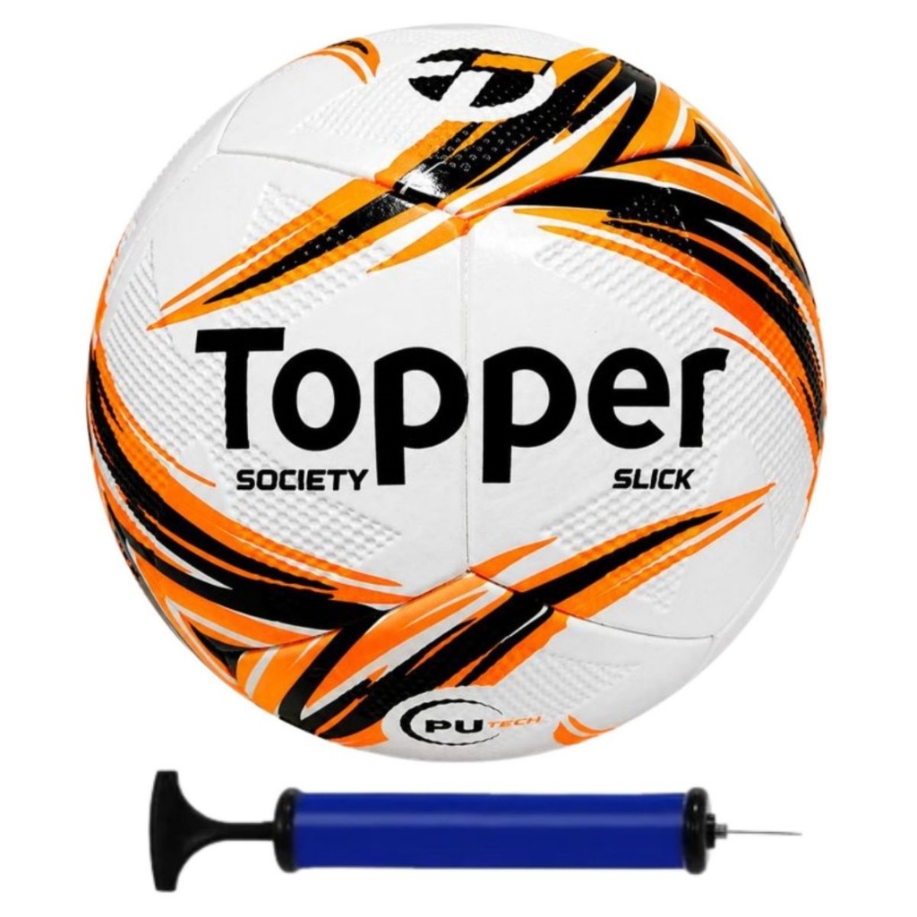 Bola Society Topper Slick Campo Sintético + Bomba De Ar