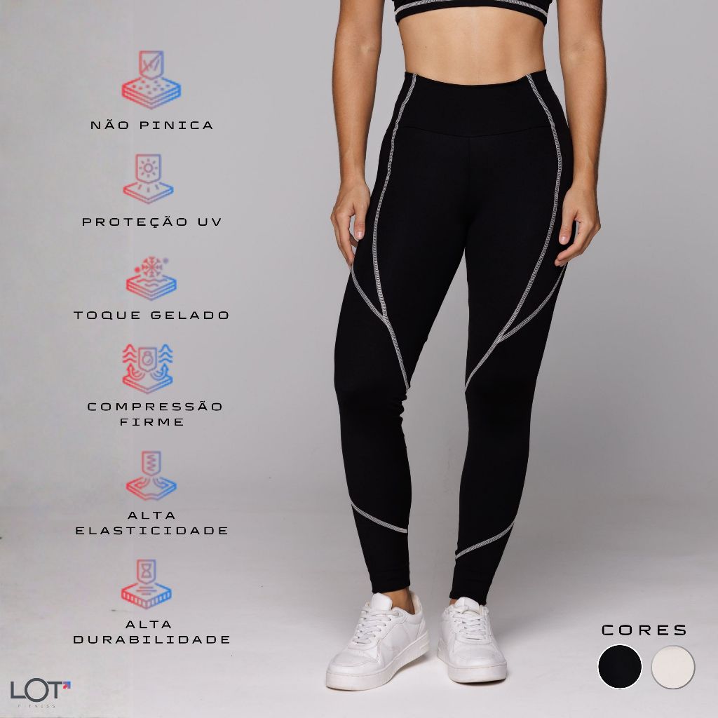 Calça Legging Poliamida Fitness Alta Compressão Academia Esportiva Sense Coleção