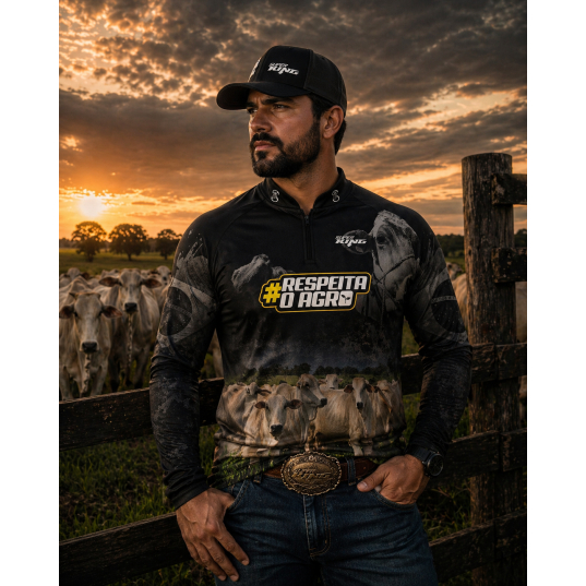 Camisa Camiseta Agro Nelore tecido Dryfit Toque Gelado Para Toda Familia Sublimação e Proteção UV50+ GLL-189