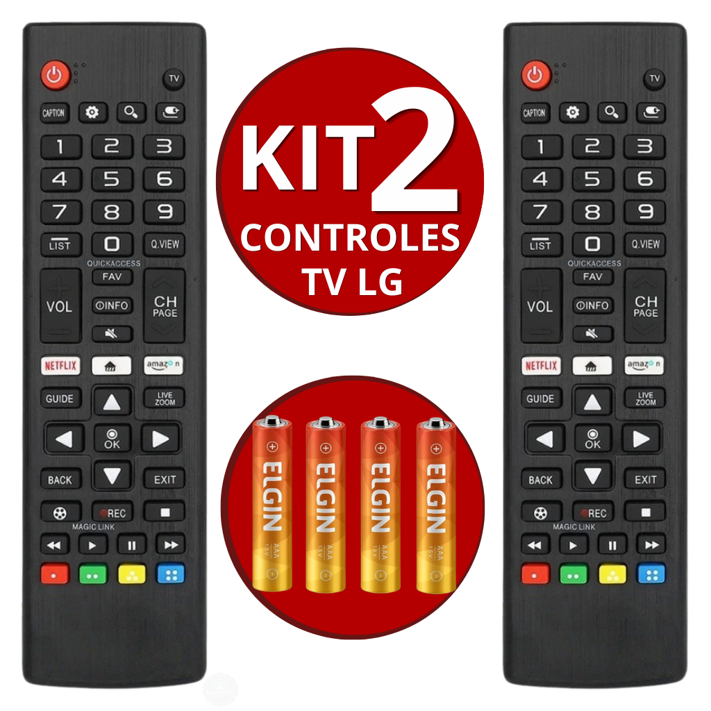 Imagem Controle Remoto Televisão LG Smart TV 4K LED LCD Com Pilhas e Atalho Netflix | Envio 24h
