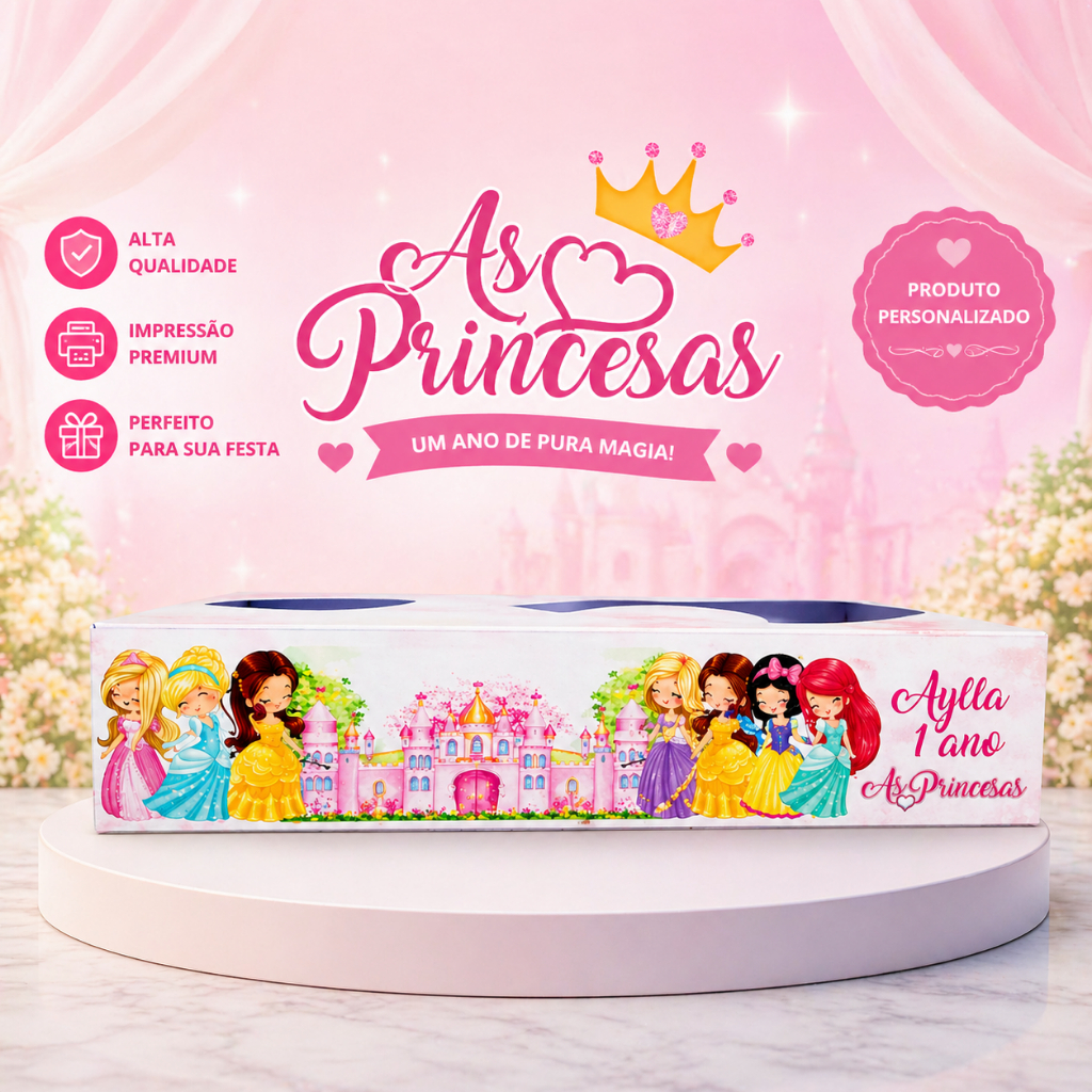 Caixa pipoca--Caixa balde pipoca- Princesas Cute- Lembrancinhas- Kit cineminha- Festa-TODOS OS TEMAS- SOMENTE A BASE