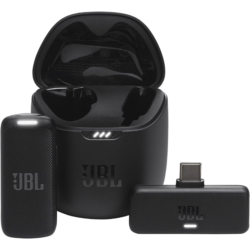 JBL, Microfone Sem Fio, Quantum Stream Wireless, Lapela, USB-C - Preto