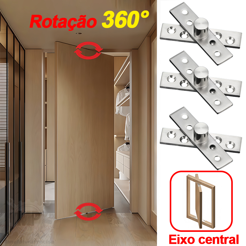 🚪Dobradiça Pivô Pino Porta Pivotante 150kg Pivô Inox 304