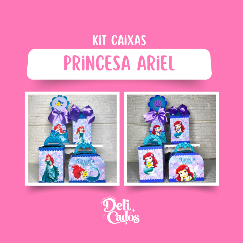 Kit Caixas Personalizadas PRINCESA ARIEL / PRINCESA ARIEL BABY - Lembrancinhas Caixinhas Kit Festa para festa MONTADO