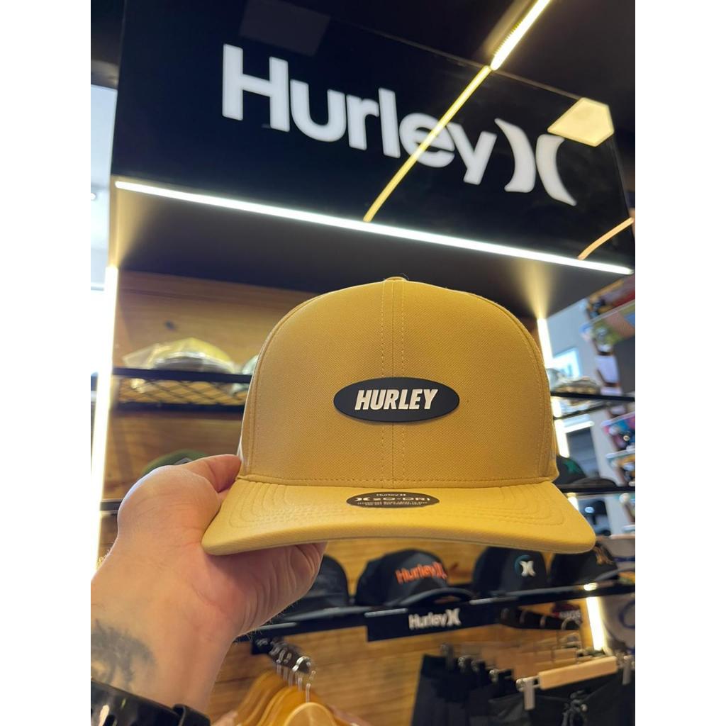 Boné Hurley Fastplate H2O-Dri - Cor Bege- Aba Reta (Original)