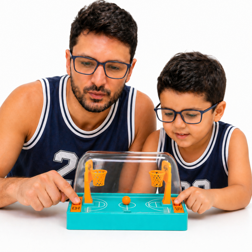 Mini Jogo De Basquete De Mesa Infantil Brinquedo Interativo 2 Jogadores Arremesso Com Bola Portátil