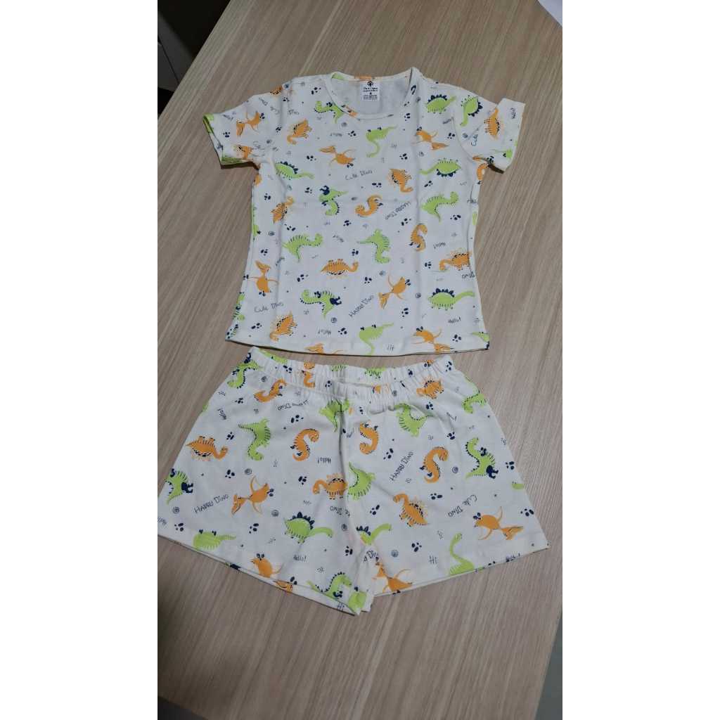 Pijama Infantil Verão Conjunto Curto Algodão Fresquinho Roupa de Dormir Menino Menina Leve Confortável(aleatorio)