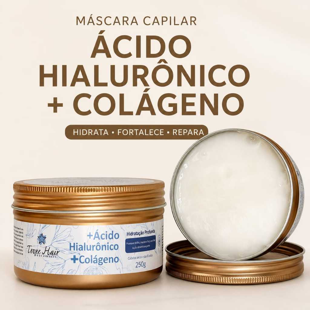Creme Facial Ácido Hialurônico + Colágeno 100g Hidratante Anti Idade Toque Hair