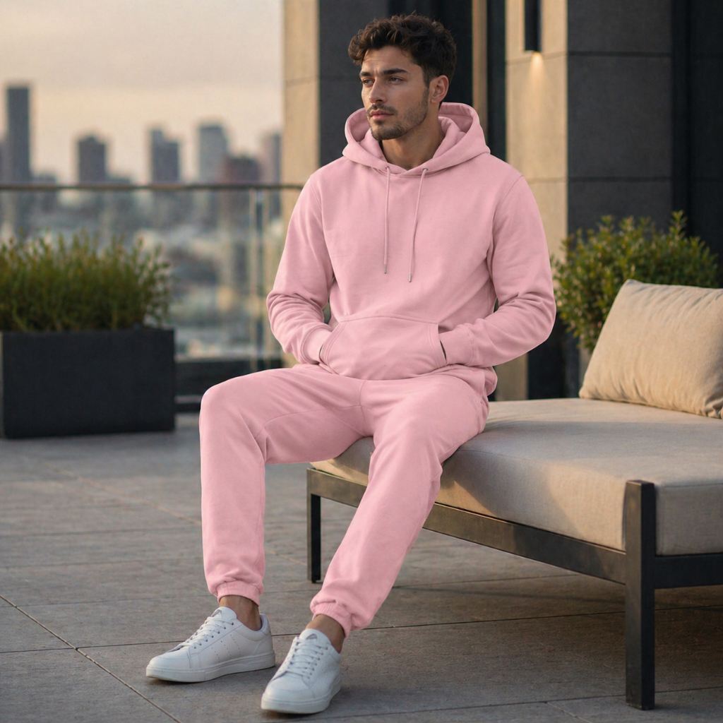 Conjunto Blusa De Frio Moletom + Calça Moletom Liso Canguru Algodão Unissex Promoção