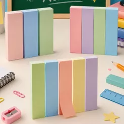 Bloco de Notas Recadinho Adesivo Marcador De Página Papelaria Fofa 75x75 Candy Colors