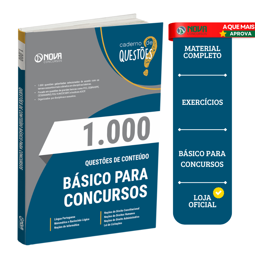 Livro 1.000 Questões Gabaritadas de Conteúdos Básicos 2026