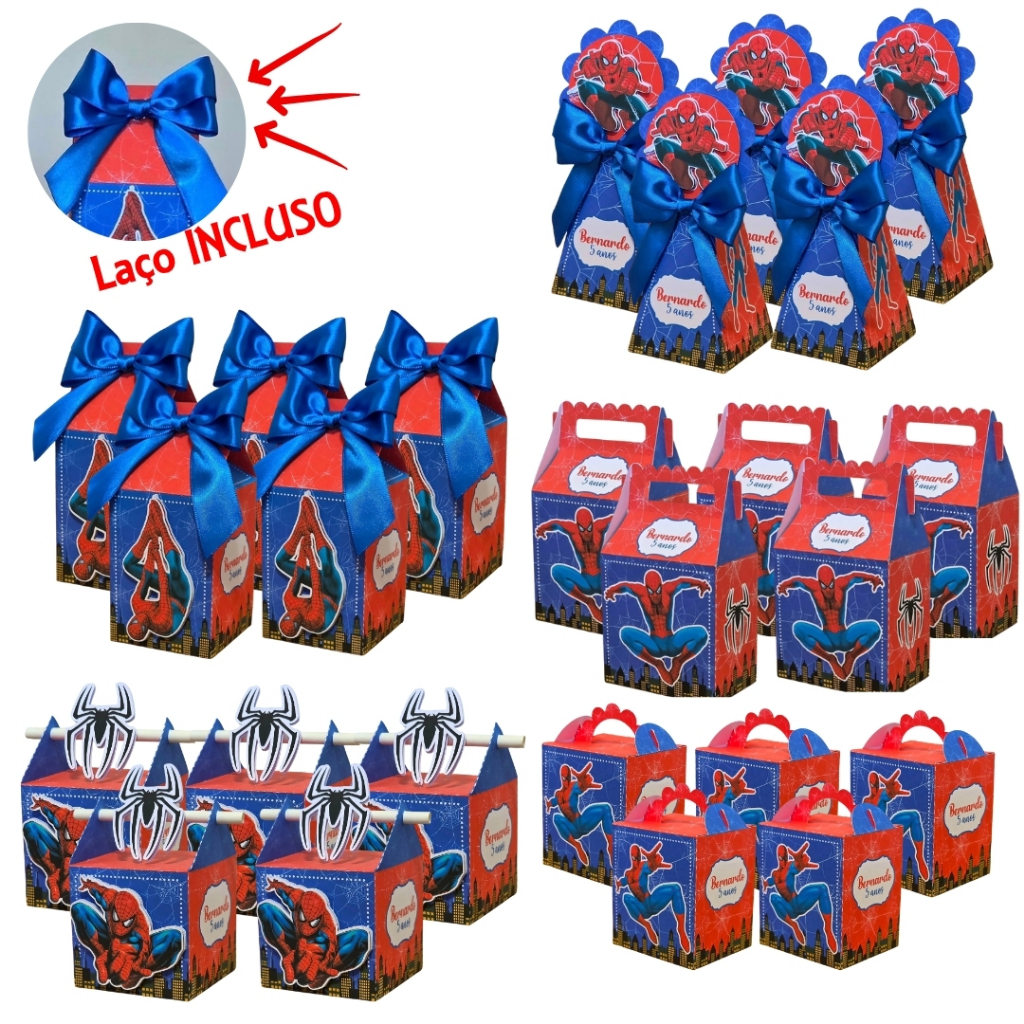 HOMEM ARANHA Kit Festa Personalizada Lembrancinhas Mimo Festa Infantil Aniversário Pegue e Monte