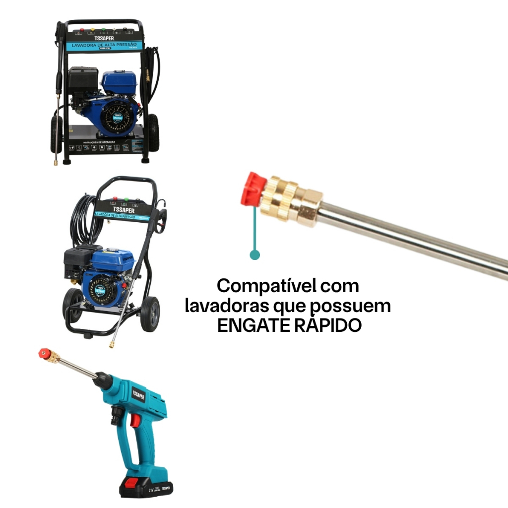 Kit com 2 bicos para Lavadora de Alta pressão Engate Rápido 40° e 0° Tssaper — imagem 2 de 2