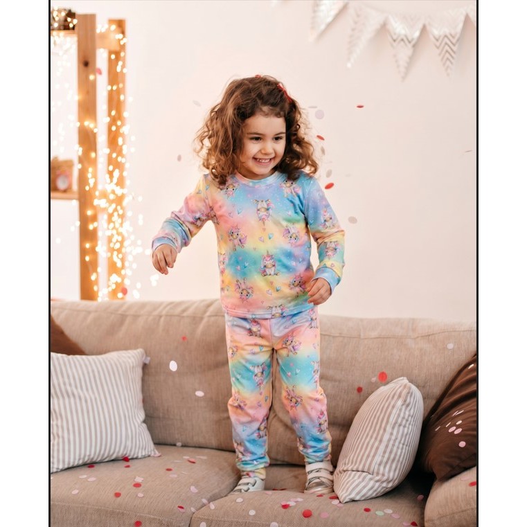 Pijama Infantil Aconchego Conforto Total Manga LONGA Estampa Unicornio.