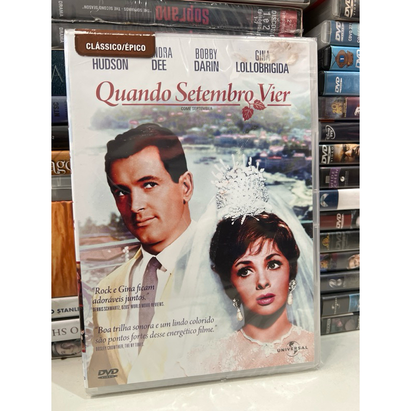 DVD Quando Setembro Vier Lacrado Clássico Rock Hudson Gina Lollobrigida