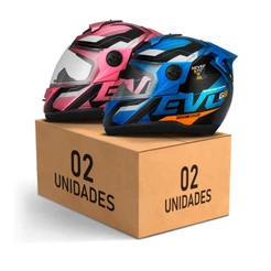 Kit 2 Capacetes De Moto Pro Tork Evolution G8 Evo Rosa Mais Variações