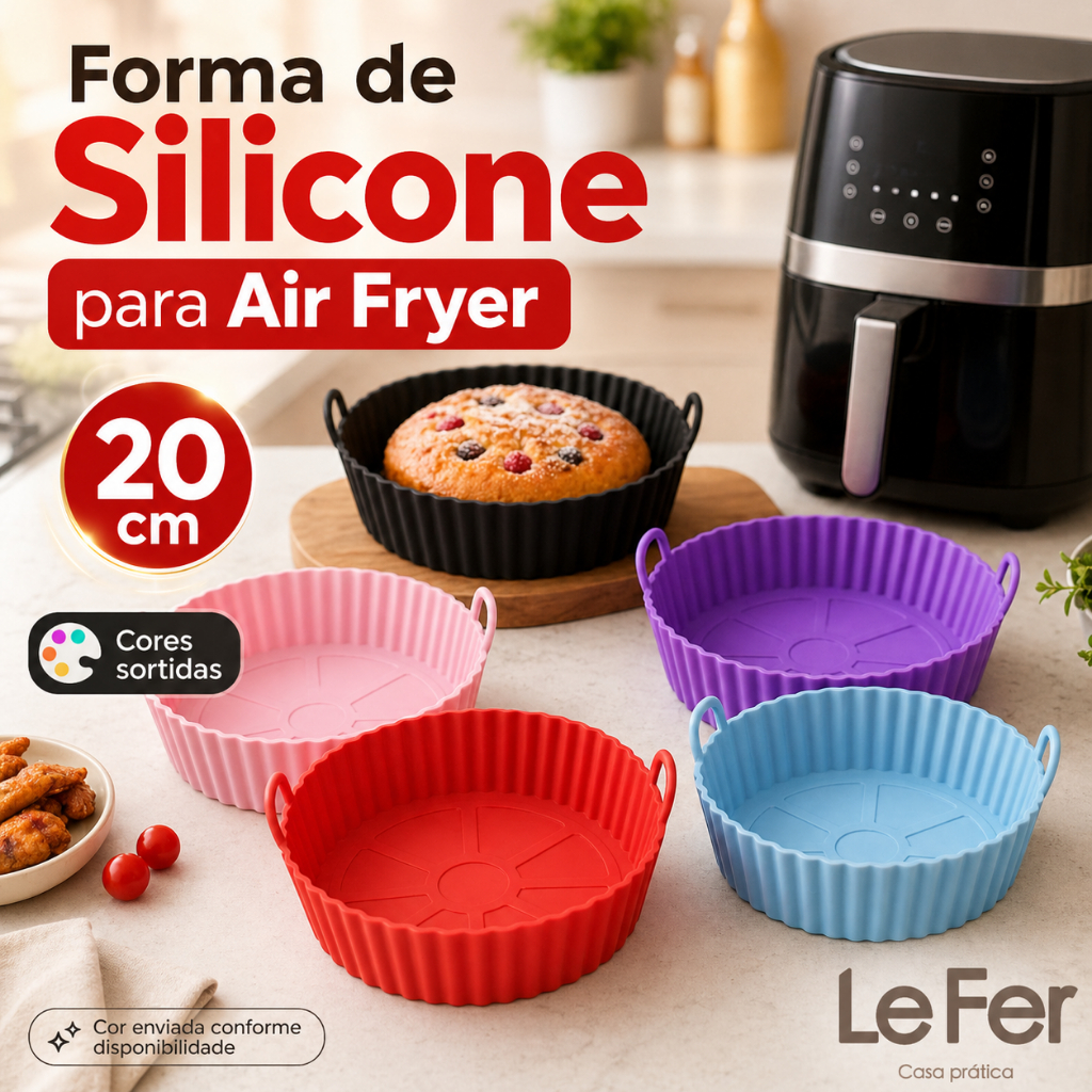 1, 2 ou 3 Formas De Silicone Air Fryer Forno Microondas Assadeira Reutilizável Antiaderente Flexível
