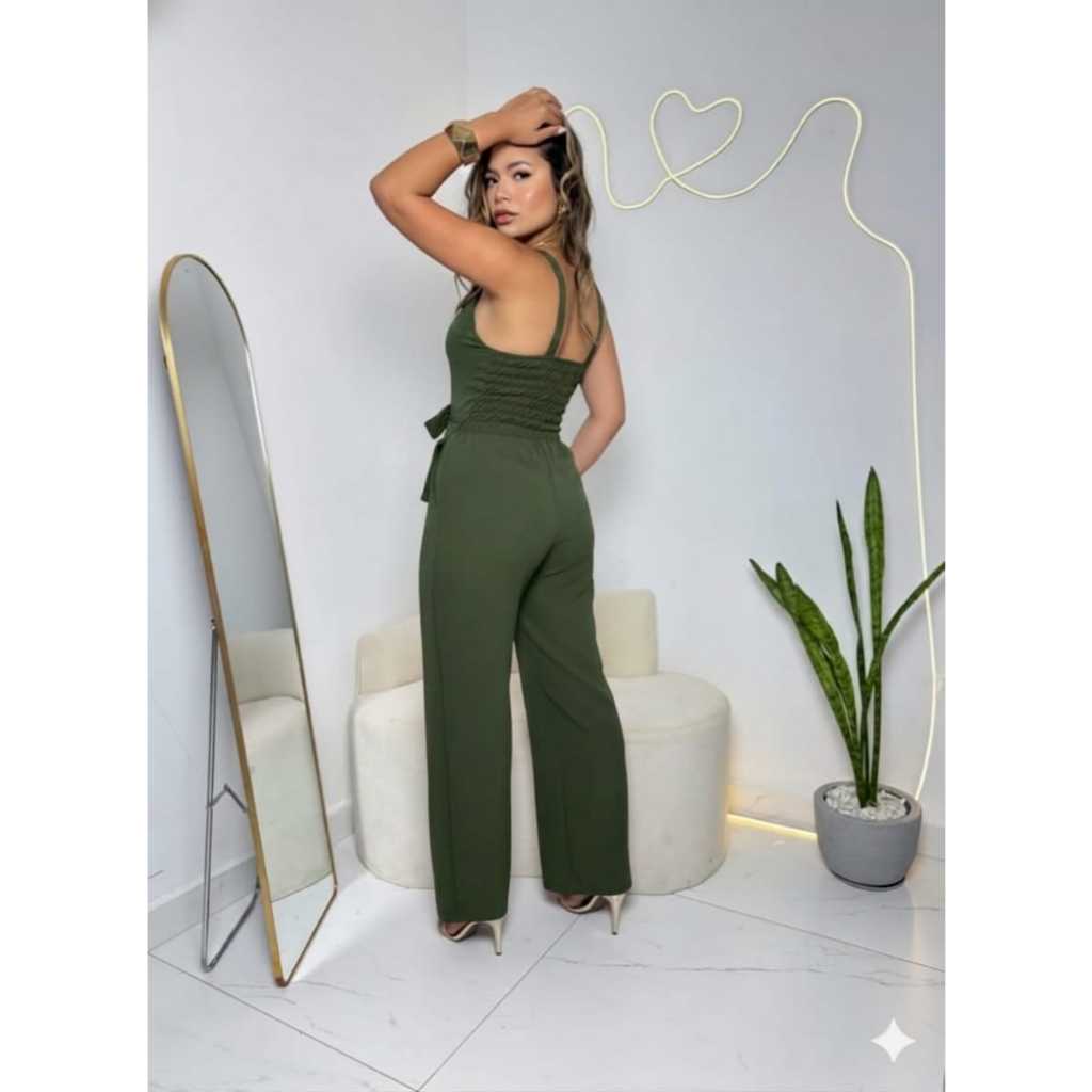 MACACãO  FEMENINO CASUAL COM BOLSO E ELEGANTE CINTURA ELASTICA