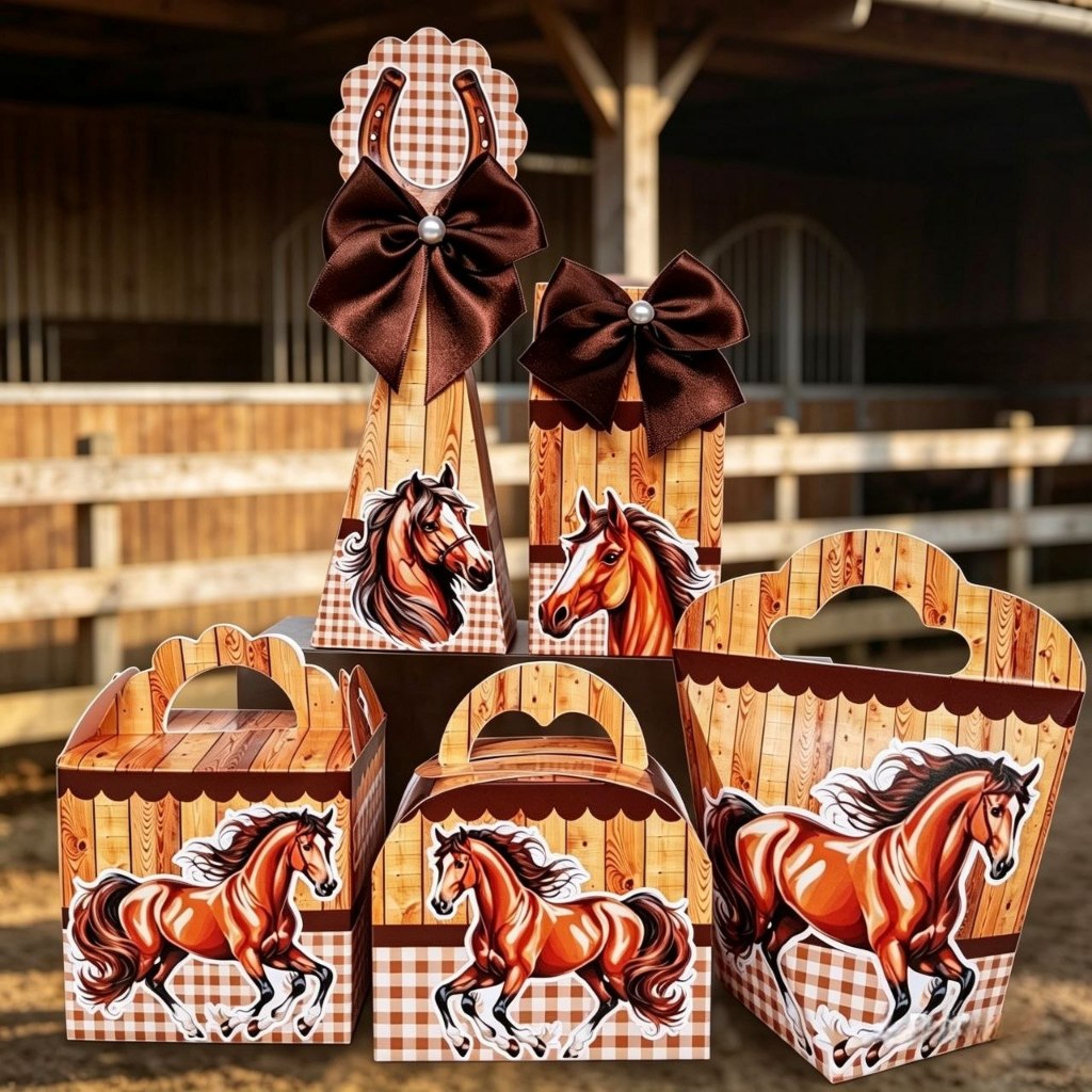 Kit Personalizados CAVALO COWBOY FAZENDINHA MENINO Pegue e Monte Caixinhas Festa Infantil Lembrancinhas Aniversário